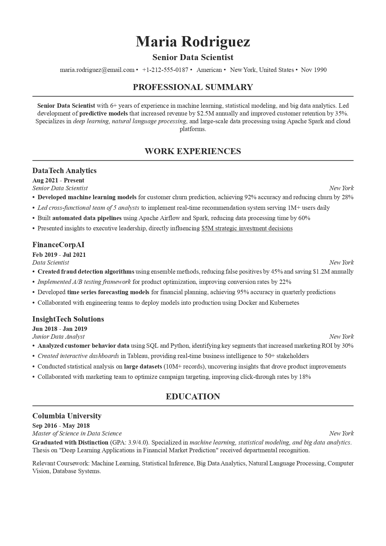 Resume Example